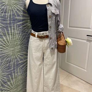 Frame Denim White Flare & Wide Leg Jeans